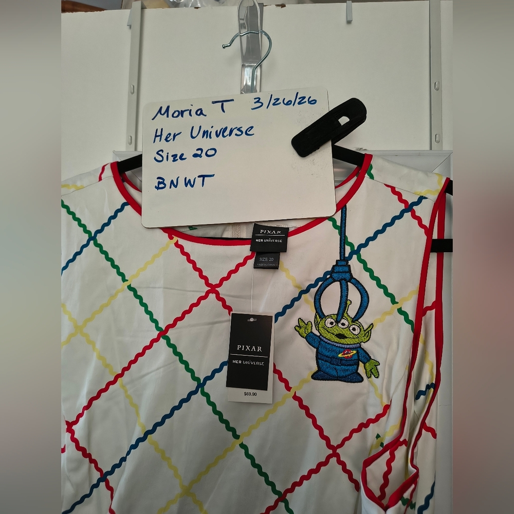 Her Universe Disney Pixar Toy Story Plaid Retro Belt Dress Plus Size 20 BNWT - Picture 2 of 2